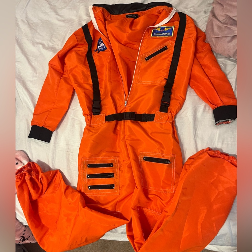 Orange Space Commander Jumpsuit kids costume